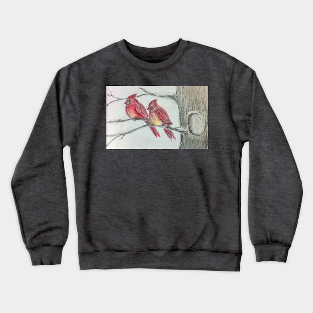 Cardinals sitting on a tree. Crewneck Sweatshirt by JedethDT